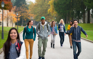 Students Walking Through The Park