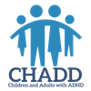 CHADD blue logo with organization name and transparent background 100px