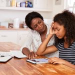 mother daughter woman girl student stress sad depression worry