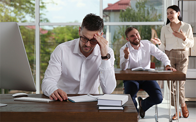 man office unhappy frustrated workplace failing sad