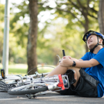 Boy injury hurt bike fall
