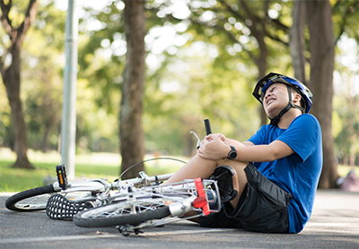 Boy injury hurt bike fall